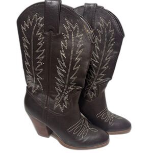 Miranda Cowboy Boots Women's Size 7 Brown Heeled Country Festival Nashville EUC